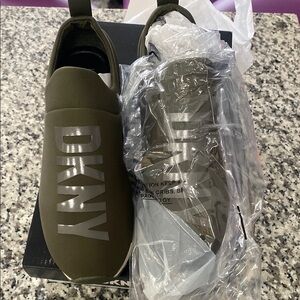 DKNY Olive Green Slip-On Sneakers
